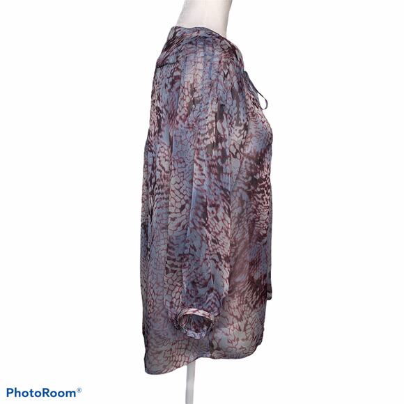 Patterson J. Kincaid Long Sleeve Sheer Top Purple Small - Picture 10 of 14